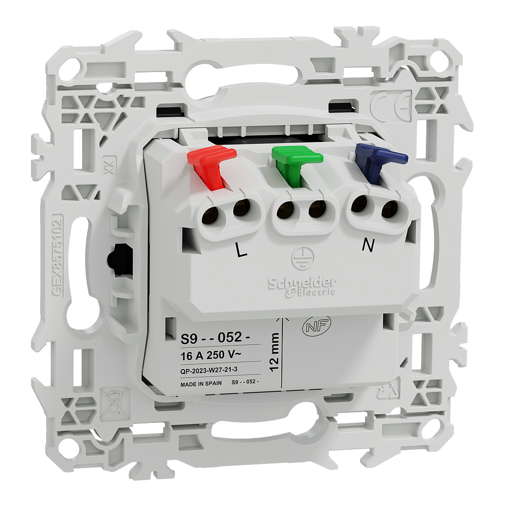 Odace prise 2P+T affleurante noir